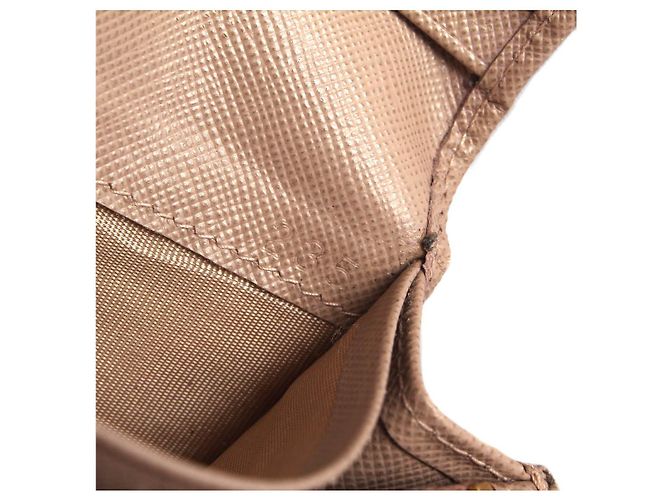Cartera larga de cuero Saffiano Prada Beige - vista 7
