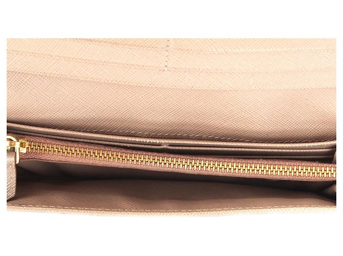 Cartera larga de cuero Saffiano Prada Beige - vista 8