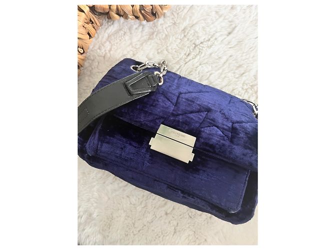 Zadig & Voltaire Ziggy Blaues Samt – Samt Tasche - Schultergurt - Ansicht 2