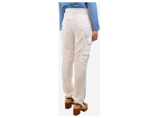 Acne Pantalones de combate ligeros blancos - talla UK 12 - vista 3