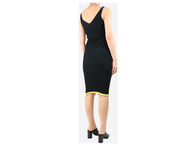Autre Marque Schwarzes ärmelloses Ripp-Midi-Kleid - Größe S - Ansicht 2