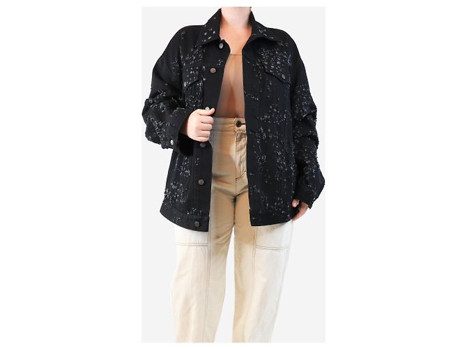 Acne Veste en denim noir déchiré - taille M - vue 3