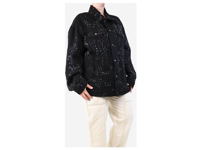 Acne Veste en denim noir déchiré - taille M - vue 4