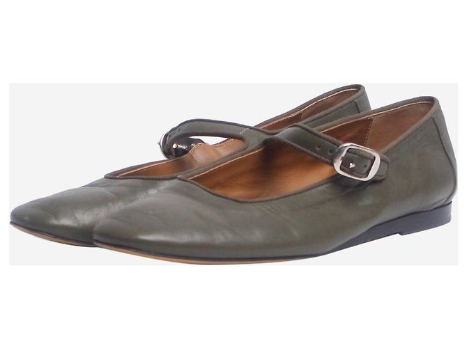 Autre Marque Olivegrüne Mary Jane Ballerinas - Größe EU 41 - Ansicht 2