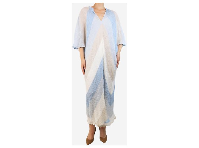 Masscob Gestreiftes Midi-Kleid Blue Maggie - Größe S Blau - Ansicht 3