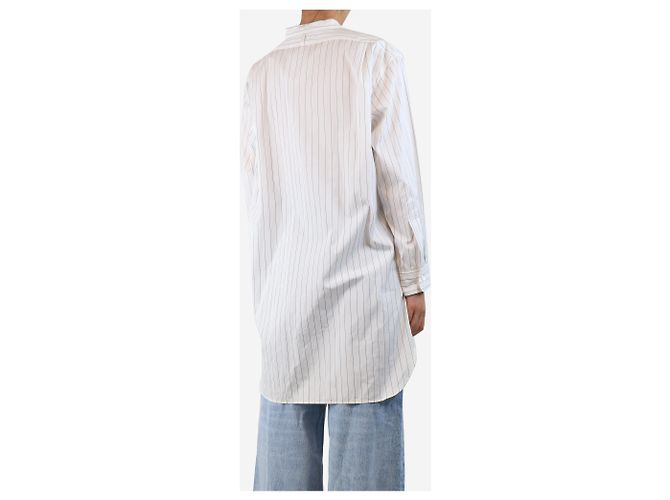 Autre Marque Camisa larga a rayas blancas - tamaño UK 10 Blanco - vista 2