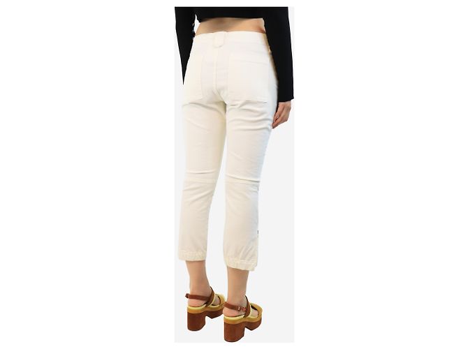Frame Denim Cremefarbene Panelhosen - Größe UK 12 Roh - Ansicht 3