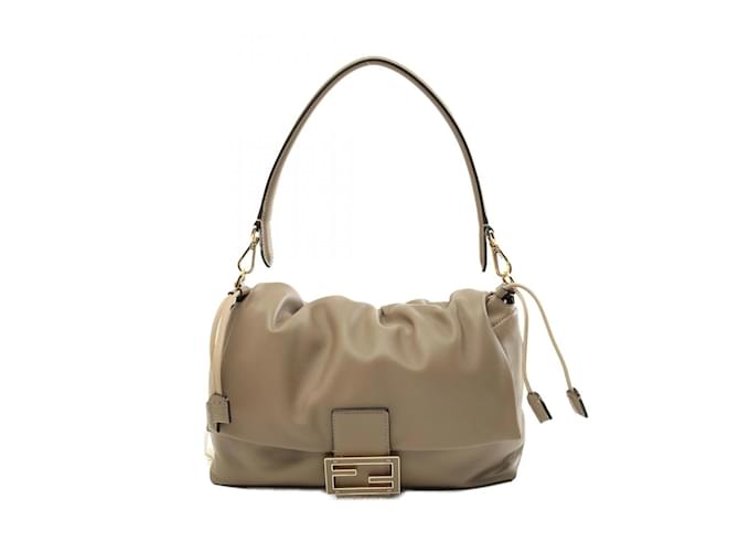 Fendi Mamma Baguette Large Shoulder Bag Beige Leather ref.2292802 ...