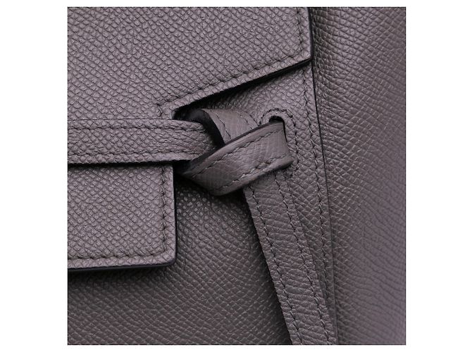 Céline Belt bag in pelle di vitello grana nano Celine Gray Marrone - vista 7