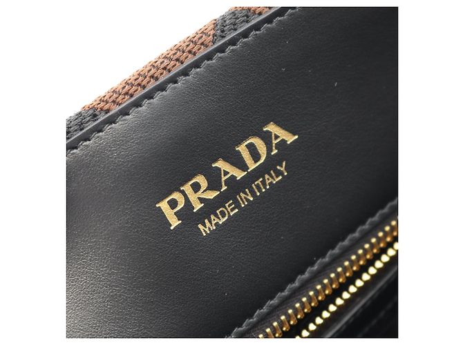Symbole Prada braune Canvas Triangolo Symbol Einkaufstasche - Ansicht 4