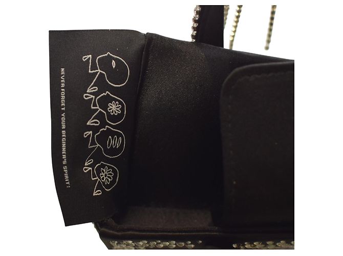 Autre Marque Borsa KARA Constellation Fringe in raso nero e cristalli - vista 14