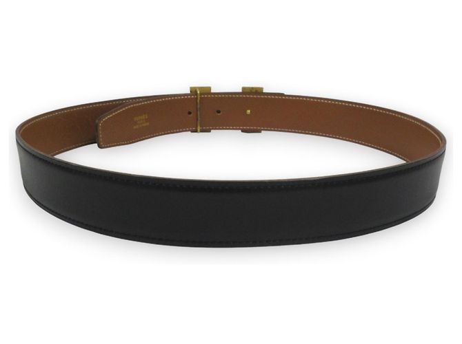 HERMÈS Wendegürtel Constance Braun Schwarz - Ansicht 2