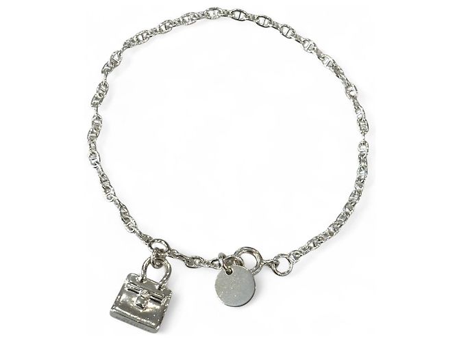 Hermès Bracciale Mini Birkin Amuleto HERMES Chaine d'Ancre Argento - vista 2