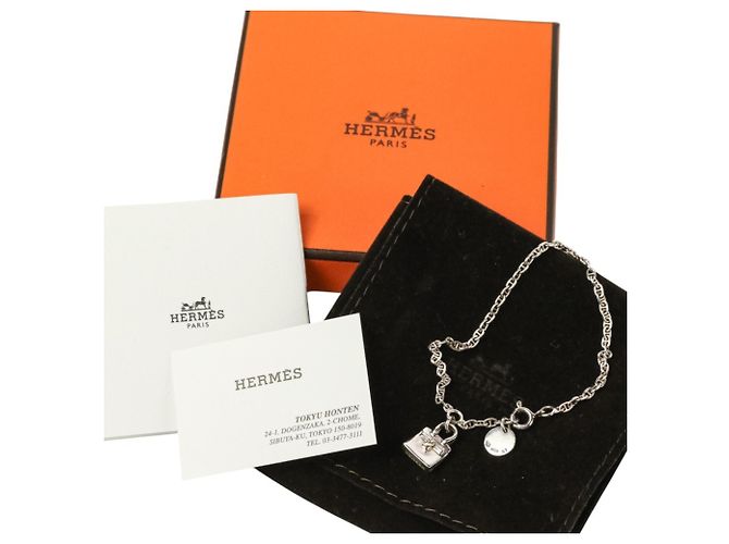 Hermès Bracciale Mini Birkin Amuleto HERMES Chaine d'Ancre Argento - vista 8