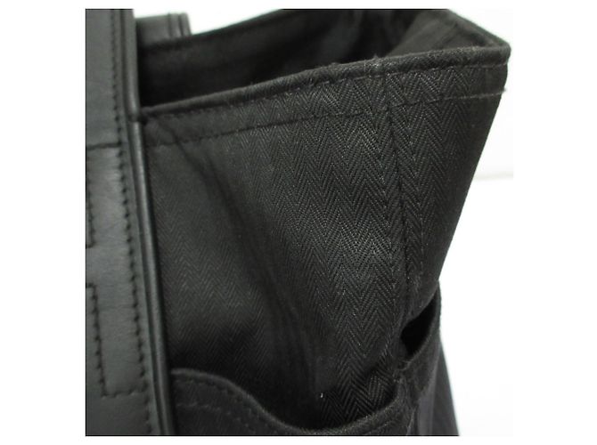 Hermès Hermes Acapulco PM Canvas-Leder Tote Bag Schwarz - Ansicht 12