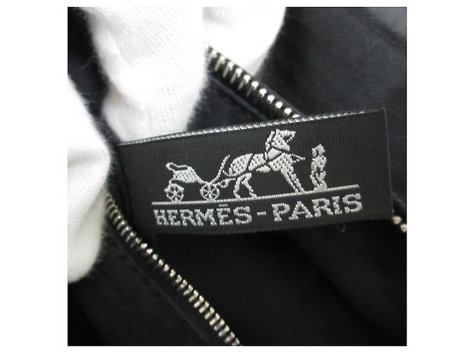 Hermès Hermes Acapulco PM Canvas-Leder Tote Bag Schwarz - Ansicht 7