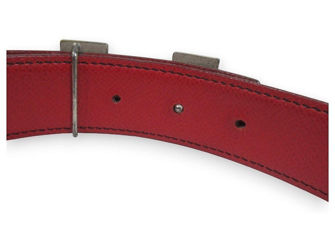 Hermès Hermes Reversible Constance Belt Red Navy blue - vista 11