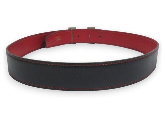 Hermès Hermes Reversible Constance Belt Red Navy blue - vista 2