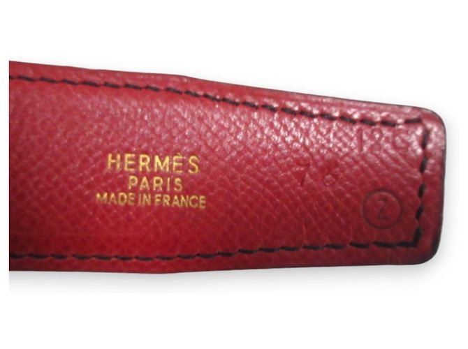 Hermès Hermes Reversible Constance Belt Red Navy blue - vista 9