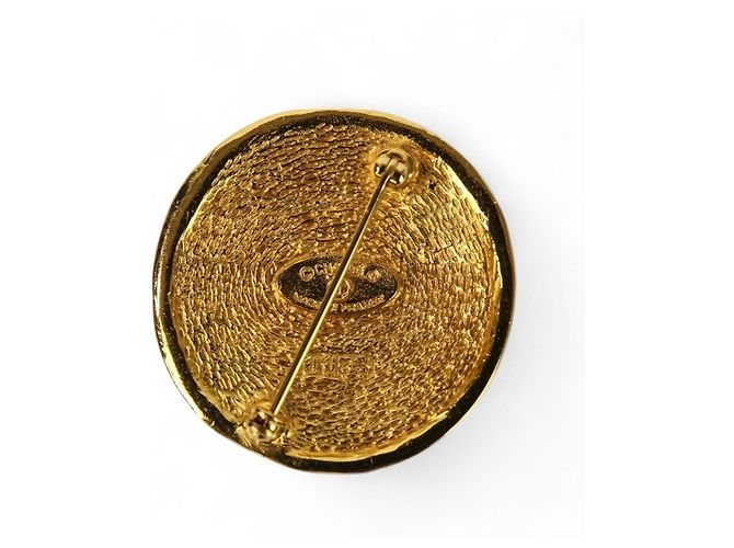 Runde Brosche Logo Chanel Vintage 31 Rue Cambon Golden - Ansicht 3