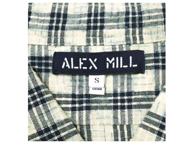 Autre Marque Camicia Alex Mill in cotone con colletto aperto Blu Beige - vista 3