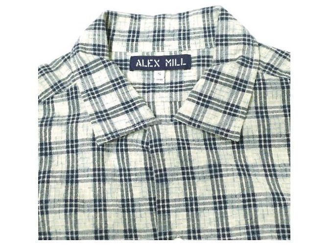 Autre Marque Camicia Alex Mill in cotone con colletto aperto Blu Beige - vista 4