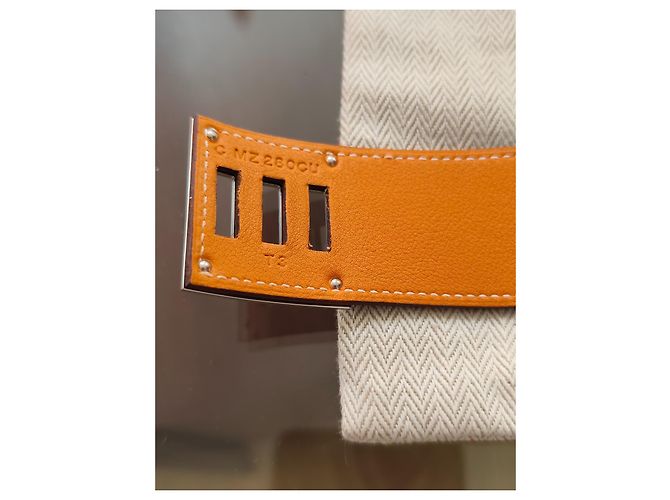 Bracciale Hermès Kelly Dog beige in pelle - vista 3