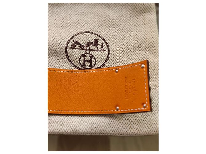 Bracciale Hermès Kelly Dog beige in pelle - vista 4