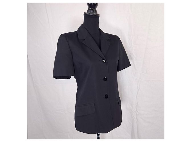 Les Copains blazer estivo a maniche corte 1990s Nero - vista 4