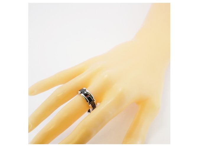 Chanel Herrenring aus 18K Weißgold und schwarzer Keramik - Ansicht 7