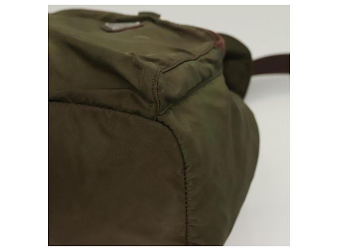 PRADA Backpack Nylon Khaki Silver Auth bs22991 Silvery - view 12