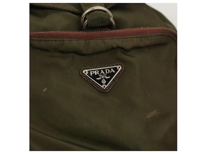 PRADA Backpack Nylon Khaki Silver Auth bs22991 Silvery - view 15