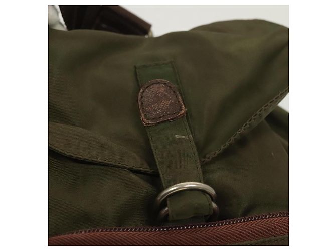 PRADA Backpack Nylon Khaki Silver Auth bs22991 Silvery - view 16