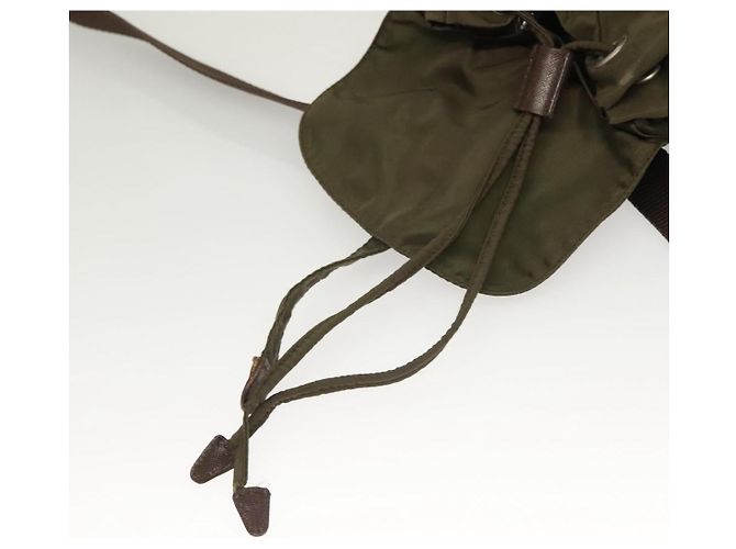 PRADA Backpack Nylon Khaki Silver Auth bs22991 Silvery - view 17