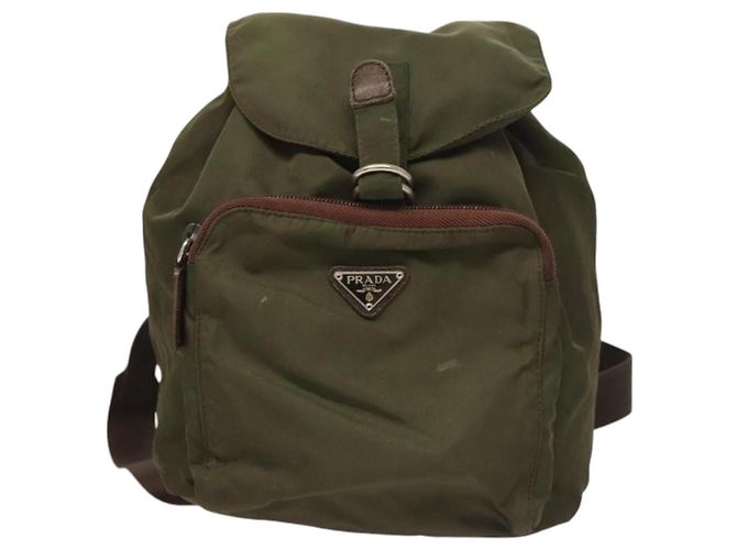 PRADA Backpack Nylon Khaki Silver Auth bs22991 Silvery - view 2