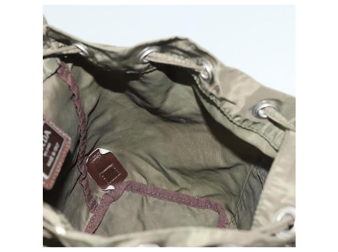 PRADA Backpack Nylon Khaki Silver Auth bs22991 Silvery - view 21