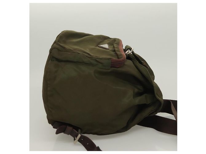PRADA Backpack Nylon Khaki Silver Auth bs22991 Silvery - view 4