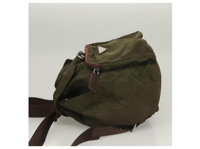 PRADA Backpack Nylon Khaki Silver Auth bs22991 Silvery - view 5