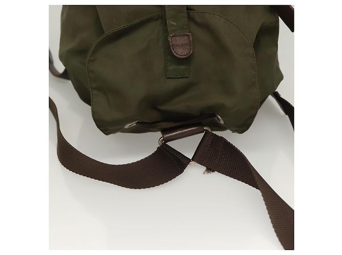 PRADA Backpack Nylon Khaki Silver Auth bs22991 Silvery - view 6