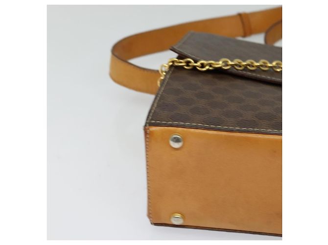 Céline Borsa a spalla in tela Macadam CELINE in pelle PVC marrone oro Auth 126661 D'oro - vista 10