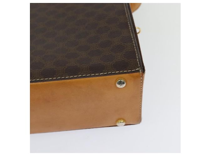 Céline Borsa a spalla in tela Macadam CELINE in pelle PVC marrone oro Auth 126661 D'oro - vista 13