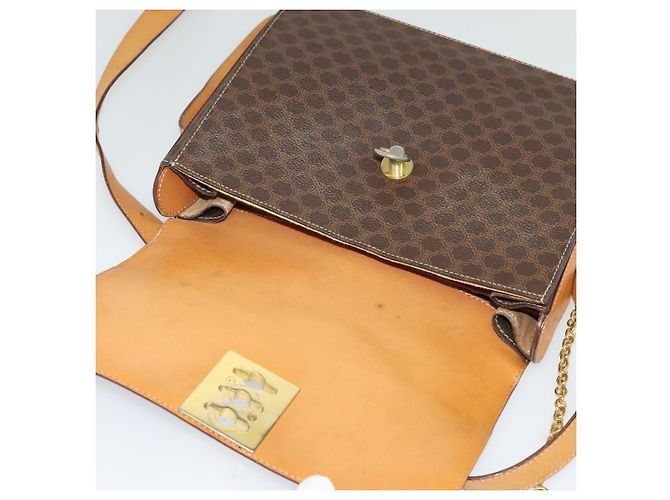 Céline Borsa a spalla in tela Macadam CELINE in pelle PVC marrone oro Auth 126661 D'oro - vista 15