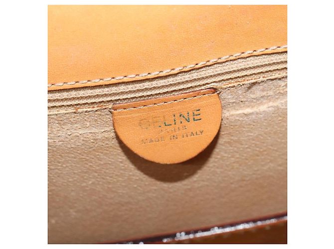 Céline Borsa a spalla in tela Macadam CELINE in pelle PVC marrone oro Auth 126661 D'oro - vista 16