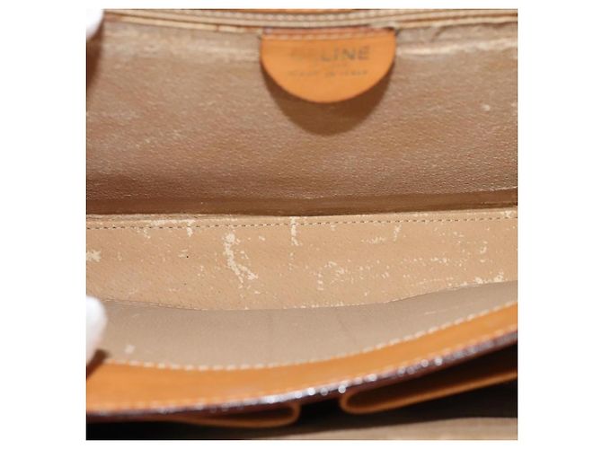 Céline Borsa a spalla in tela Macadam CELINE in pelle PVC marrone oro Auth 126661 D'oro - vista 17