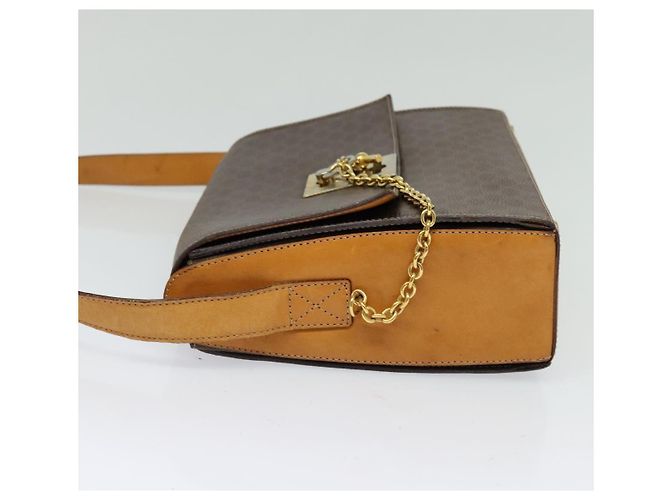 Céline Borsa a spalla in tela Macadam CELINE in pelle PVC marrone oro Auth 126661 D'oro - vista 4