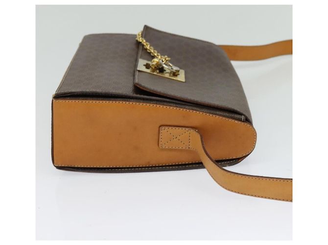 Céline Borsa a spalla in tela Macadam CELINE in pelle PVC marrone oro Auth 126661 D'oro - vista 5