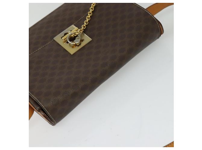 Céline Borsa a spalla in tela Macadam CELINE in pelle PVC marrone oro Auth 126661 D'oro - vista 6