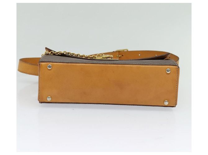 Céline Borsa a spalla in tela Macadam CELINE in pelle PVC marrone oro Auth 126661 D'oro - vista 9