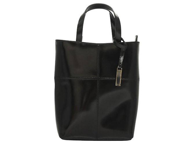 Borsa a mano GUCCI Smalto 2 vie Nero Oro 000 2113 0553 Auth ti3137 - vista 2