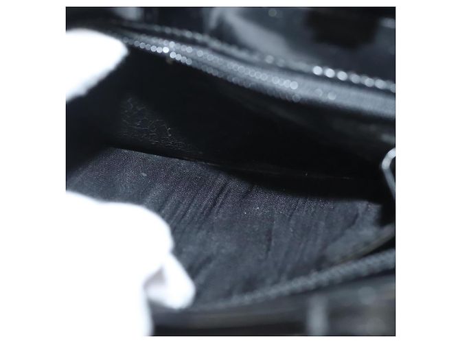 Borsa a mano GUCCI Smalto 2 vie Nero Oro 000 2113 0553 Auth ti3137 - vista 20